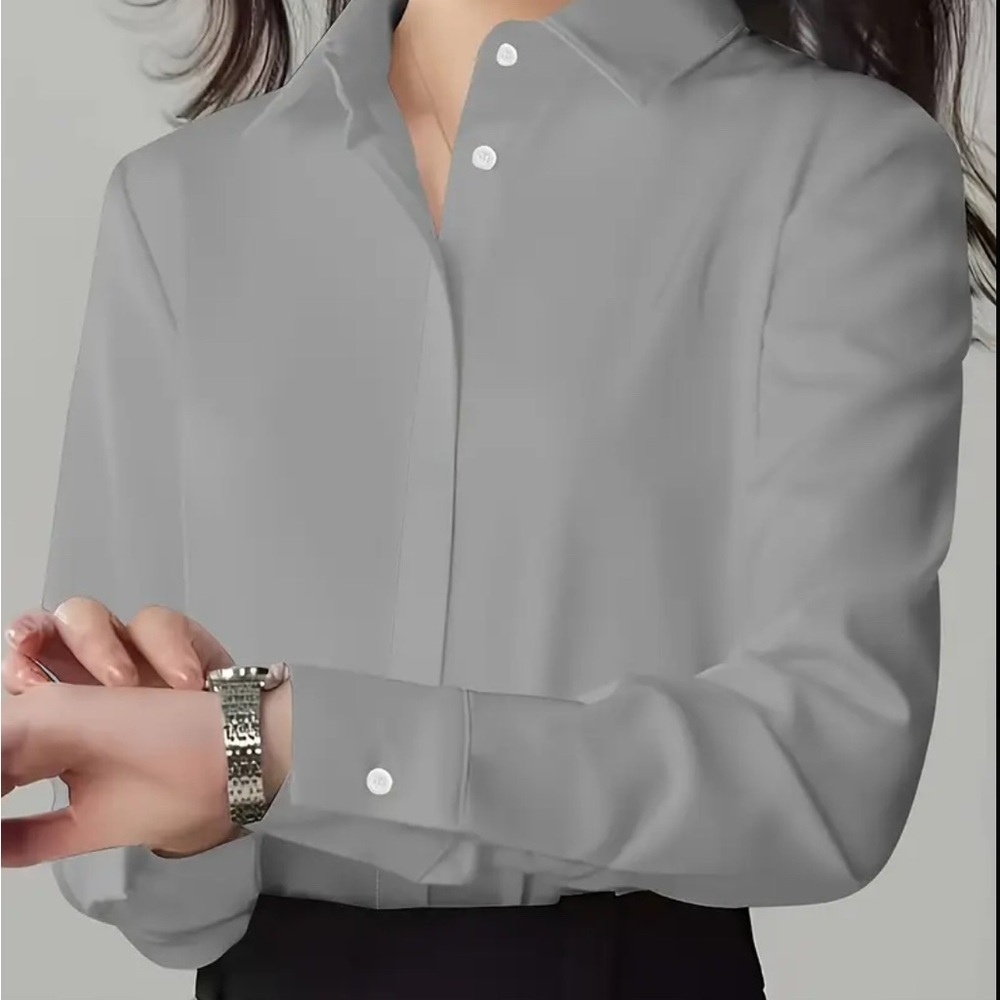 SHEIN Gray Women's Blouse NWOT